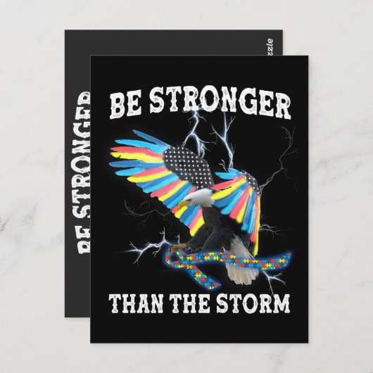 Die Sensibilisierung für Autismus ist stärker als Postkarte (Vorne/Hinten)