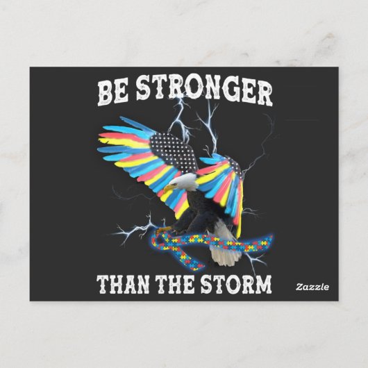 Die Sensibilisierung für Autismus ist stärker als Postkarte (Rückseite)