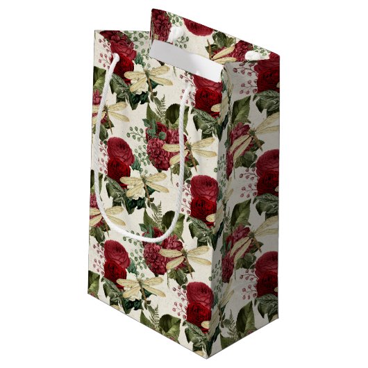Die Serie Rose und Dragonfly (Design 11) Kleine Geschenktüte (Rückseite Schrägansicht)