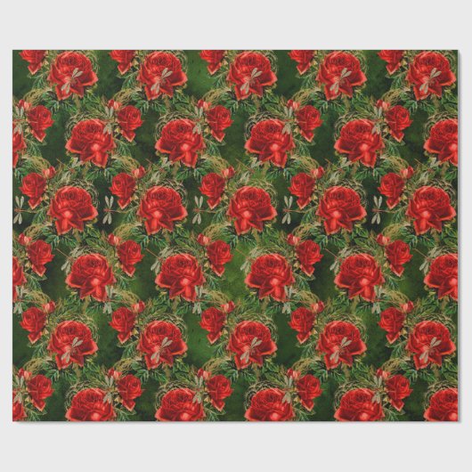 Die Serie Rose und Dragonfly (Design 12) Geschenkpapier (Flach)