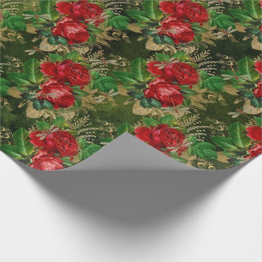 Die Serie Rose und Dragonfly (Design 13) Geschenkpapier (Ecke)
