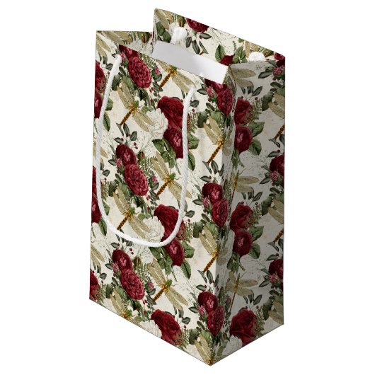 Die Serie Rose und Dragonfly (Design 1) Kleine Geschenktüte (Rückseite Schrägansicht)