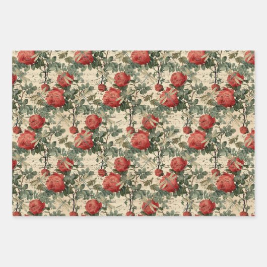 Die Serie Rose und Dragonfly (Design 3) Geschenkpapier Set (Vorderseite 3)