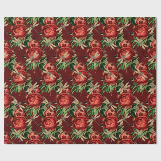 Die Serie Rose und Dragonfly (Design 5) Geschenkpapier (Flach)
