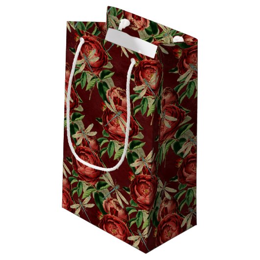 Die Serie Rose und Dragonfly (Design 5) Kleine Geschenktüte (Rückseite Schrägansicht)