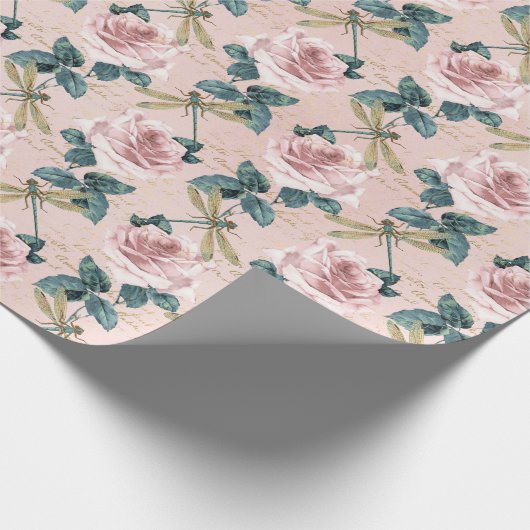 Die Serie Rose und Dragonfly (Design 6) Geschenkpapier (Ecke)