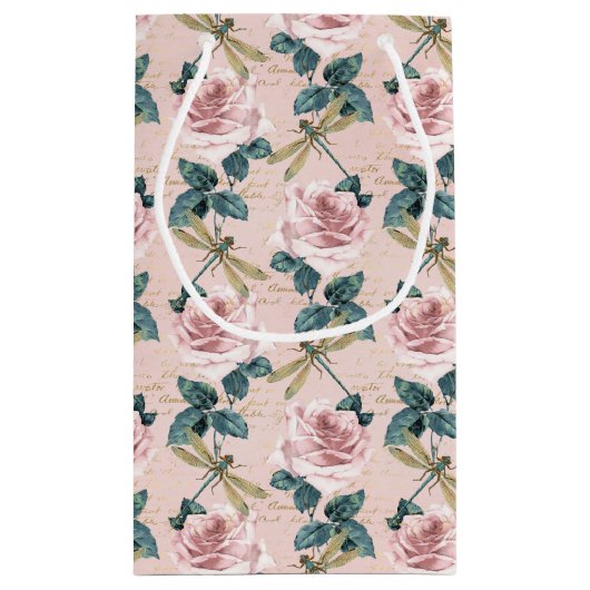 Die Serie Rose und Dragonfly (Design 6) Kleine Geschenktüte (Rückseite)