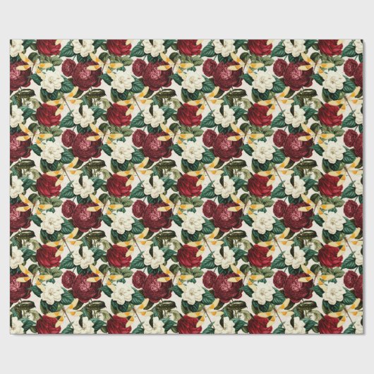 Die Serie Rose und Dragonfly (Design 8) Geschenkpapier (Flach)