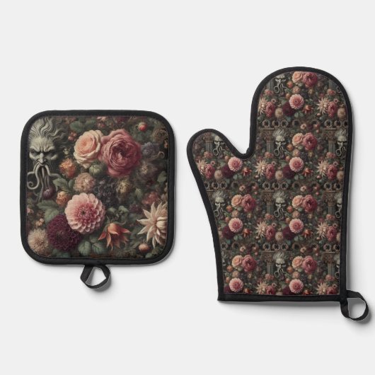 Die Sermon des Bloom-Eaters - gotisch Viktorianisc Ofenhandschuh & Topflappen-Set (Vorderseite)