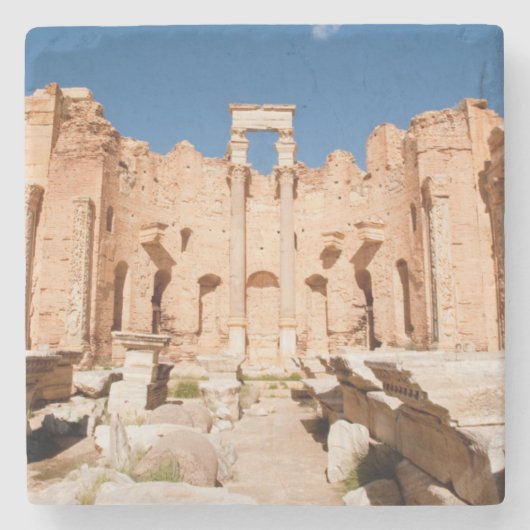 Die Severan Basilika, Leptis Magna, Al Khums 2 Steinuntersetzer (Vorderseite)
