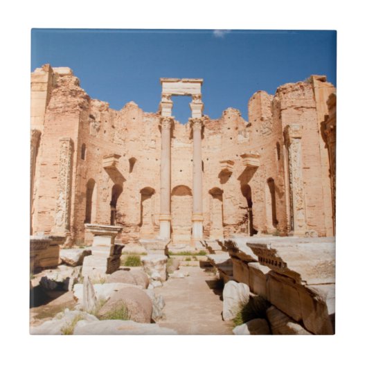 Die Severanische Basilika, Leptis Magna, Al Khums Fliese (Vorderseite)