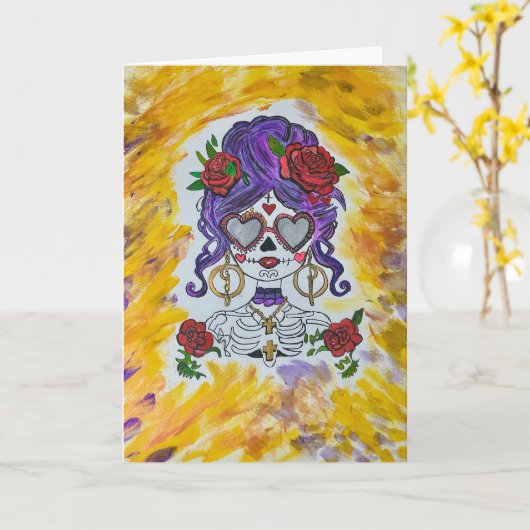 Die sexy Braut  Karte (Gelbe Blume)