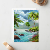 Die Seychellen sind eine Inselgruppe im Mitteilungskarte (Vorderseite/Rückseite Beispiel)