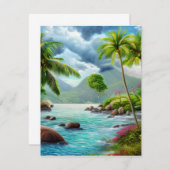 Die Seychellen sind eine Inselgruppe im Mitteilungskarte (Vorne/Hinten)