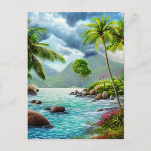 Die Seychellen sind eine Inselgruppe im Postkarte (Vorderseite)