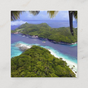 Die Seychellen sind eine Inselgruppe im Quadratische Visitenkarte
