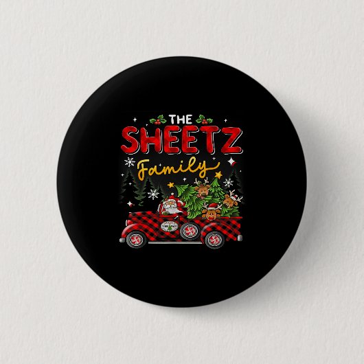 Die Sheetz-Familie Weihnachts-Pyjama-Gruppe Button (Vorderseite)