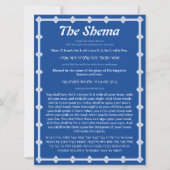 Die Shema-Gebetskarte mit blauem Rand Englisch Heb (Vorderseite)