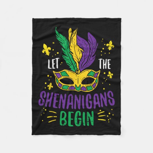 Die Shenanigans gelassen Jester Funny Mardi Gras Fleecedecke (Vorderseite)