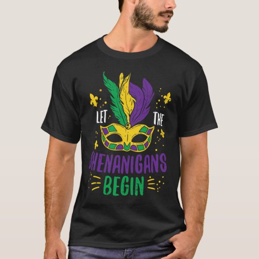 Die Shenanigans gelassen Jester Funny Mardi Gras T-Shirt (Vorderseite)