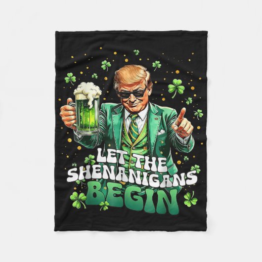 Die Shenanigans ließ Funny Trump St Patricks Fleecedecke (Vorderseite)
