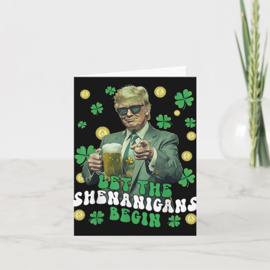 Die Shenanigans ließ Funny Trump St Patricks Karte (Vorderseite)