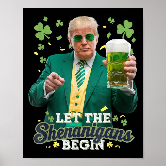 Die Shenanigans ließ Funny Trump St Patricks Poster (Vorne)