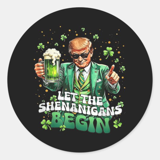 Die Shenanigans ließ Funny Trump St Patricks Runder Aufkleber (Vorderseite)