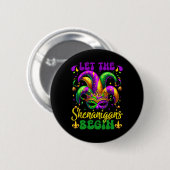 Die Shenanigans ließ Mardi Gras 5 Button (Vorne & Hinten)