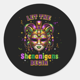 Die Shenanigans ließ Mardi Gras Maske Kinder Männe Runder Aufkleber