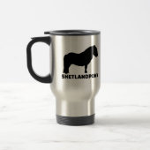Die Shetlandinseln-Pony Reisebecher (Links)