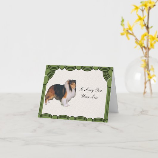 Die Shetlandinseln-Schäferhund, Beileids-Karte Karte (Gelbe Blume)