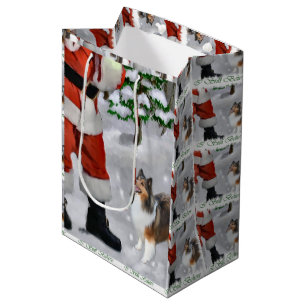 Die Shetlandinseln-Schäferhund glauben Weihnachte Mittlere Geschenktüte