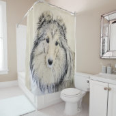 Die Shetlandinseln-Schäferhund-Malerei - niedliche Duschvorhang (Beispiel)