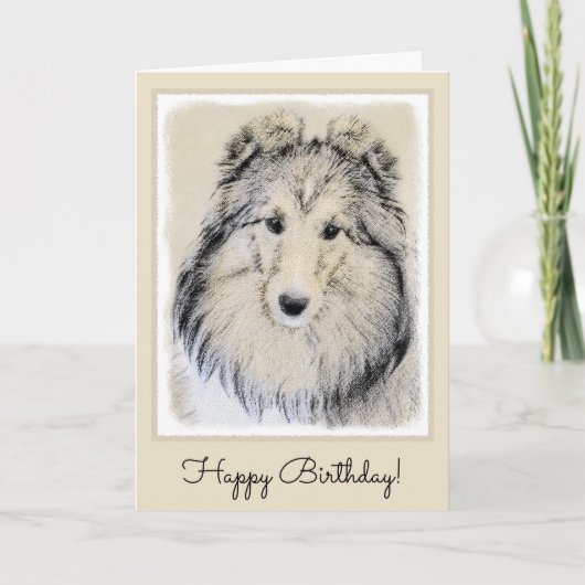 Die Shetlandinseln-Schäferhund-Malerei - niedliche Karte (Vorderseite)