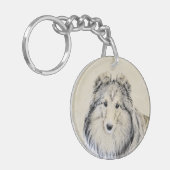 Die Shetlandinseln-Schäferhund-Malerei - niedliche Schlüsselanhänger (Vorderseite links)