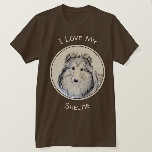 Die Shetlandinseln-Schäferhund-Malerei - niedliche T-Shirt (Design vorne)