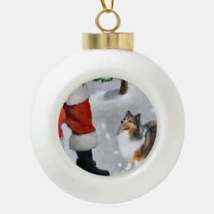 Die Shetlandinseln-Schäferhund Sheltie Weihnachte Keramik Kugel-Ornament