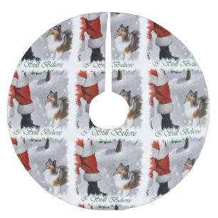 Die Shetlandinseln-Schäferhund Sheltie Weihnachte Polyester Weihnachtsbaumdecke