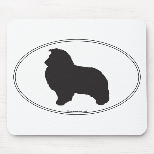 Die Shetlandinseln-Schäferhund-Silhouette Mousepad (Vorne)
