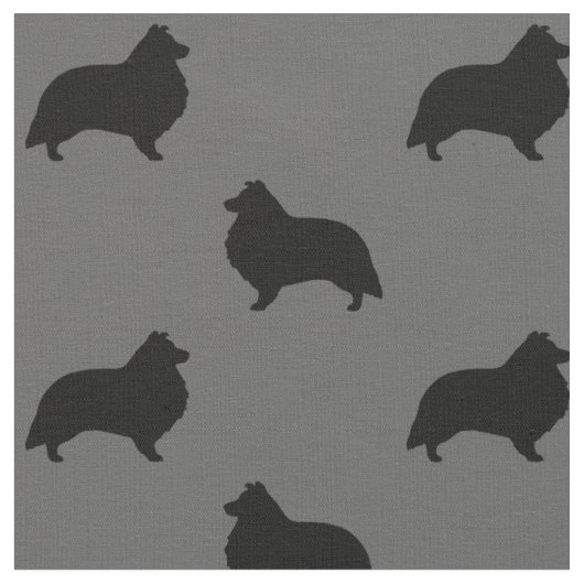 Die Shetlandinseln-Schäferhund-Silhouette-Muster Stoff (Nahaufnahme)