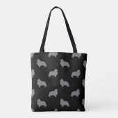 Die Shetlandinseln-Schäferhund-Silhouette-Muster Tasche (Rückseite)