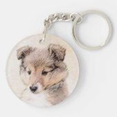 Die Shetlandinseln-Schäferhund-Welpe, der Schlüsselanhänger (Rückseite)