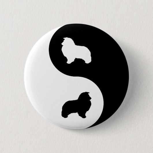 Die Shetlandinseln-Schäferhund Yin Yang Button (Vorderseite)
