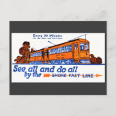 Die Shore Fast Line Trolley Service Postkarte (Vorderseite)