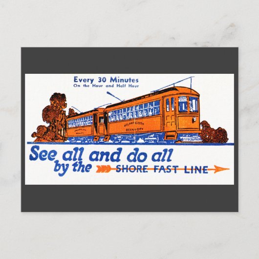 Die Shore Fast Line Trolley Service Postkarte (Vorderseite)