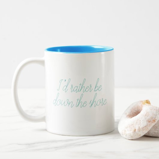 Die Shore-Tasse runter Zweifarbige Tasse (Mit Donut)