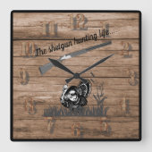 Die Shotgun Türkei Jagd Leben in Grassy Meadow Quadratische Wanduhr (Vorderseite)