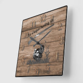 Die Shotgun Türkei Jagd Leben in Grassy Meadow Quadratische Wanduhr (Winkel)