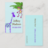 Die Sicherheits-Karte des Affe-und Giraffen-Kindes Visitenkarte (Vorne/Hinten)